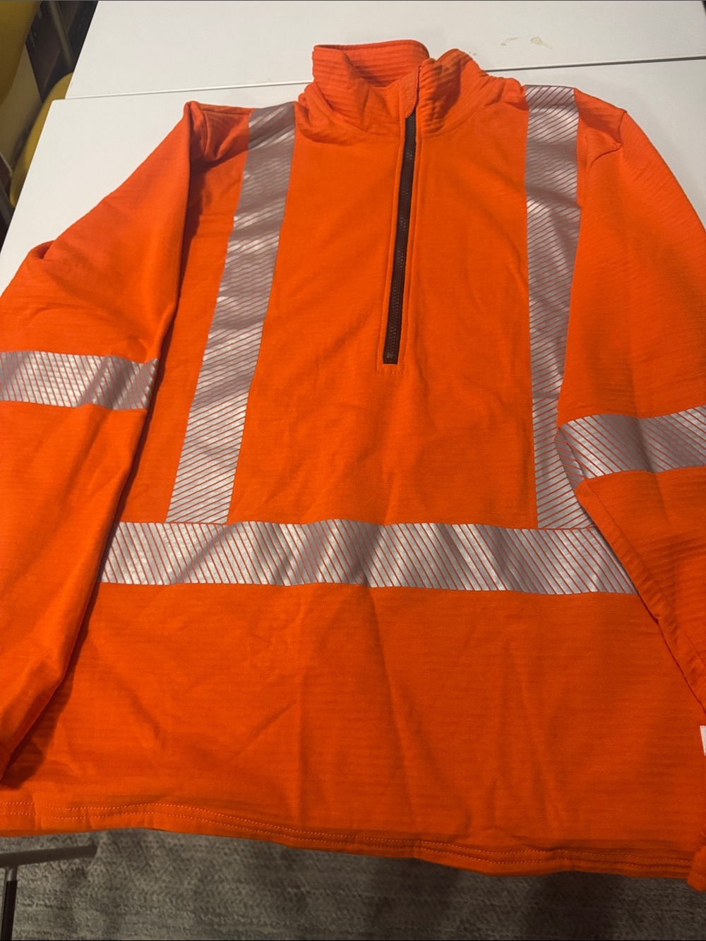 High Visibility Orange Reflective Quarter-Zip Pullover